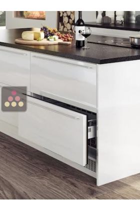 Réfrigérateur à tiroirs intégrable à façades habillables et personnalisables