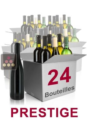 24 bouteilles de vin - Sélection Prestige : vins blancs, vins rouges et Champagne